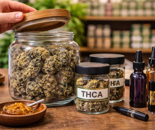 THCA hemp flower and wax concentrate products available at Green Leaf Botanicals 919 in Holly Springs North Carolina